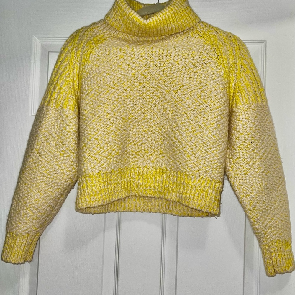 Kenzo Yellow and Cream Cowl Neck Sweater